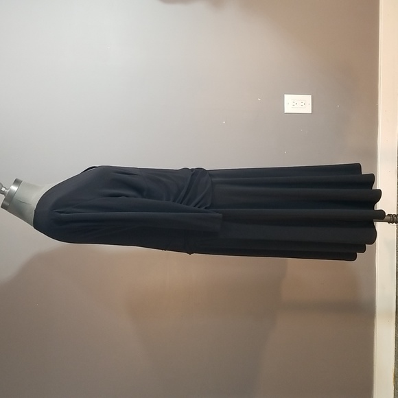 Plus Denver Hayes stretchy unlined black dress XL 3/4 sleeves surplice neck - Picture 5 of 9